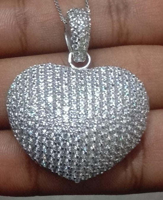 4 Ct Moissanite Diamond Pendant, 925 Sterling Silver, Handmade Pendant, Engagement Women&