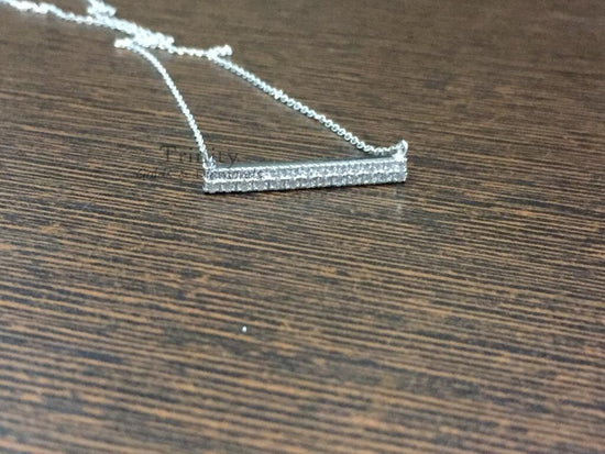 Pave Diamond Necklace,Minimalist Necklace,Irregular Arrangement Diamond Necklace,925 Sterling Silver Necklace,Dainty Necklace, Bar Necklace