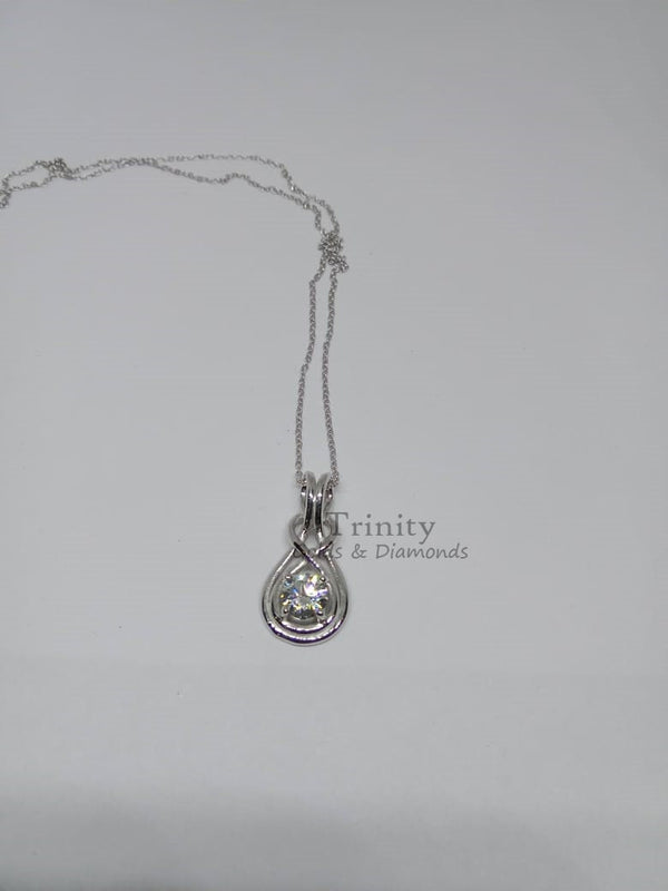 VVS1 Moissanite Silver Necklace for Women, 925 Sterling Silver Moissanite Diamond Necklace - 1 Carat Moissanite Diamond Pendant Necklace