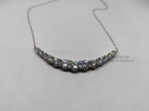 Lab Grown Diamond Curve Bar Necklace • Diamond Necklace • Curved Gold Bar Necklace for Women • Arch Necklace • Perfect Anniversary Gift
