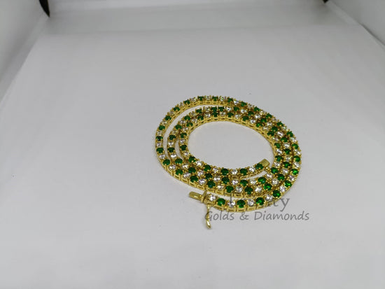 Emerald cz - tennis - necklace - choker - emerald tennis necklace- silver choker - Green Emerald Tennis choker - emerald choker, Emerald