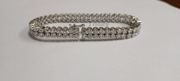 Two Row Moissanite Tennis Bracelet, Diamond Tennis Bracelet for women, Classic Tennis Bracelet, Perfect Gift For women