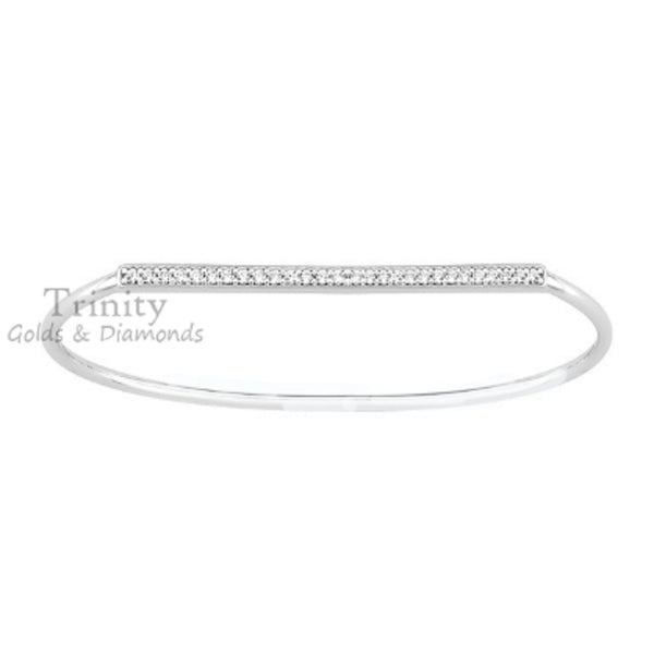 1.50Ct Moissanite Diamond Bangle,  Oval Diamond Bangle, Single Row Moissanite diamond Bangle, Round Bar Bangle, Perfect Gift For women