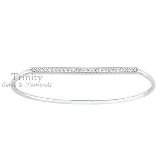 1.50Ct Moissanite Diamond Bangle,  Oval Diamond Bangle, Single Row Moissanite diamond Bangle, Round Bar Bangle, Perfect Gift For women