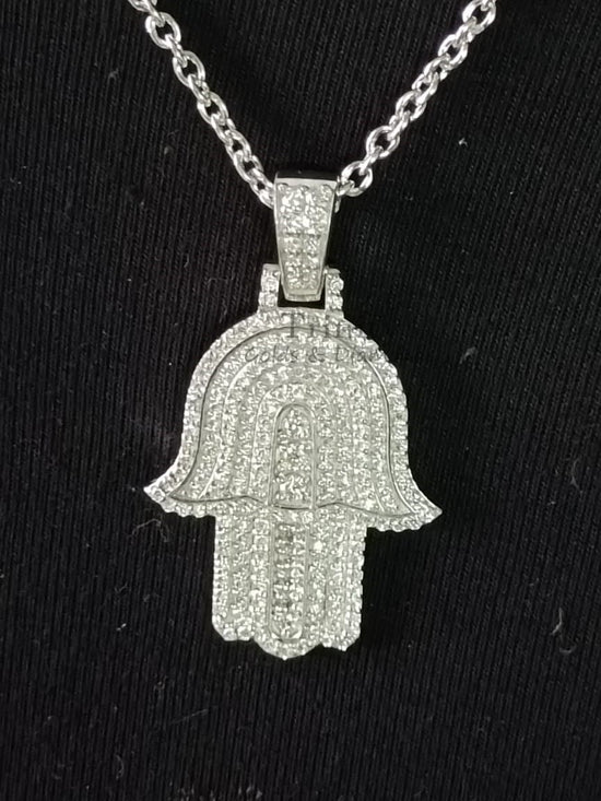 MOISSANITE HAMSA PENDANT, Men&