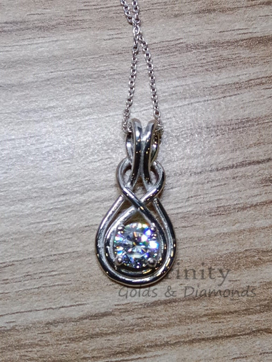 VVS1 Moissanite Silver Necklace for Women, 925 Sterling Silver Moissanite Diamond Necklace - 1 Carat Moissanite Diamond Pendant Necklace