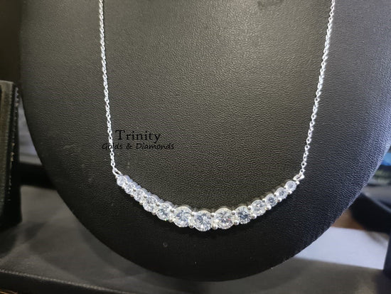 Lab Grown Diamond Curve Bar Necklace • Diamond Necklace • Curved Gold Bar Necklace for Women • Arch Necklace • Perfect Anniversary Gift