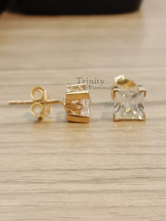 2.0CT Moissanite Princess Cut Stud Earrings, Screwback Moissanite Stud Earrings, Sterling Silver 925 Moissanite Diamond Stud Earring For Her