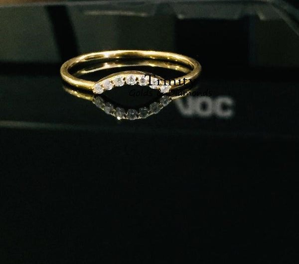 Moissanite Curve Dainty Band Ring, Stackable Moissanite diamond Delicate Ring , Sterling Silver Moissante Band Ring, Dainty Band , Gifts