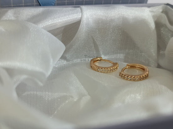 Delicate Real Moissanite Huggie Earrings/925 Sterling Silver Hoop Earring/Diamond Jewelry/Minimalist Earring/Love Gift For Special Person