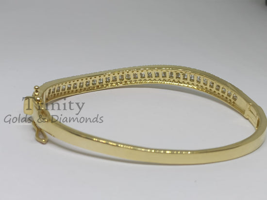 Bangle for Women • Moissanite Diamond Bangle Bracelet for Women • Anniversary or Wedding Gift •  Bangle Gift for Her
