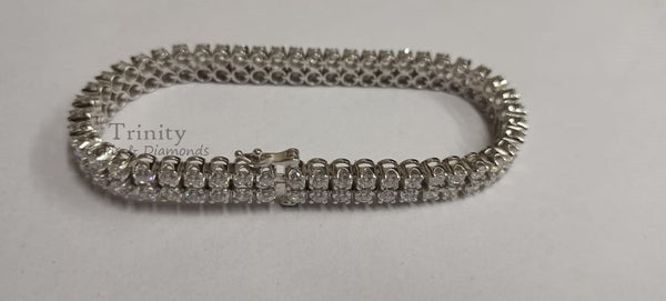 Two-Row Diamond Tennis Bracelet in 925 Silver • 9.50 CTW Moissanite Tennis Bracelet • Elegant Double Row Bracelet for Women-Size-7-10 Inches