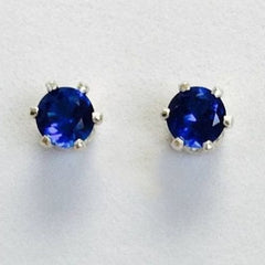 Blue Sapphire Stud Earrings, Sapphire Studs, Stud Earrings, Dainty Stud Earrings Small Stud Earrings Tiny Stud Earrings, Minimalist Earrings