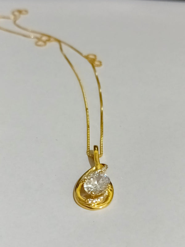 Sterling Silver Solitaire Pendant Necklace, 1ct Oval Cut Diamond CZ Bridesmaid Necklace, Bridesmaid Gift, Gift For Her, CZ Diamond Necklace