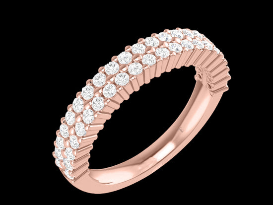 Wedding Band • Two Row Wedding Band For Women • Ring Size-5-12USA • Moissanite Diamond Wedding Band For Her • Perfect Gift for Wife