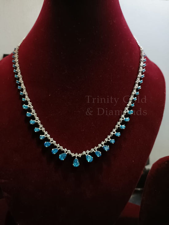 10.0 Carat Topaz Pear Drop Chocker Necklace for Women • 18 Inch• Perfect Gift Women • Tennis Necklace for women • Gift