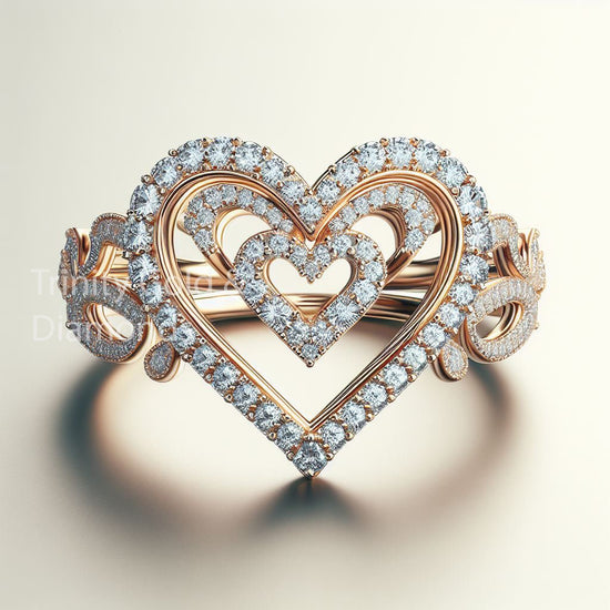 Heart Moissanite Statement Ring For Women Size-5-12 USA 14KT Gold Plated , Perfect Valentine Gift For Her, Anniversary Gift for Her