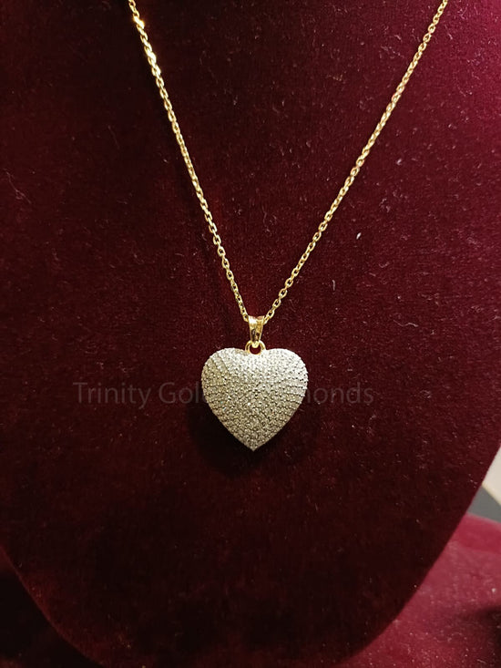 MOISSANITE DIAMOND HEART Pendant • Pave Diamond Heart Pendant • Gift For Women Necklace • Valentine Heart Jewelry • Best Friend Gift •