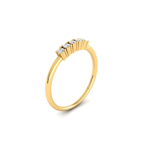 0.15CT Dainty Five Stone Diamond Ring • 14K Yellow Gold Plated Minimalist Promise Ring • Handmade Gift