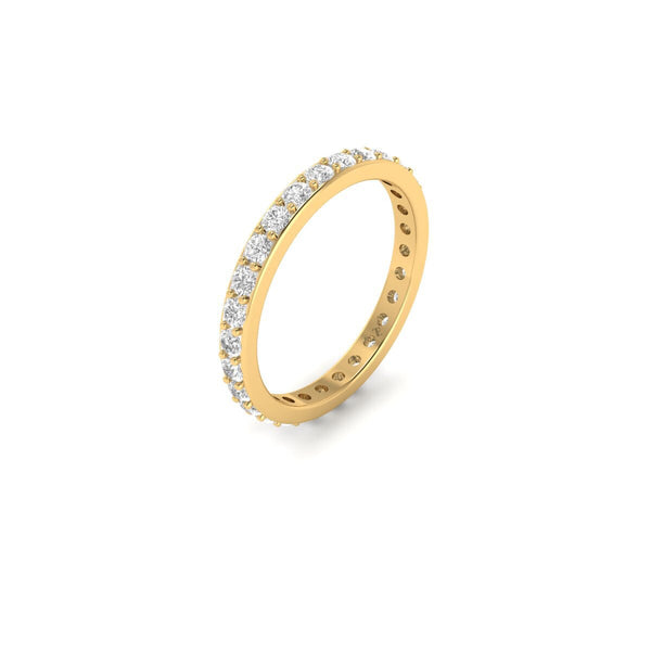 Real Moissanite Full Eternity Wedding Ring • 0.84CT Diamond Band • 14K Yellow Gold Plated Handmade Ring • Perfect Gift