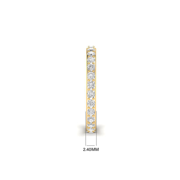 Real Moissanite Full Eternity Wedding Ring • 0.84CT Diamond Band • 14K Yellow Gold Plated Handmade Ring • Perfect Gift