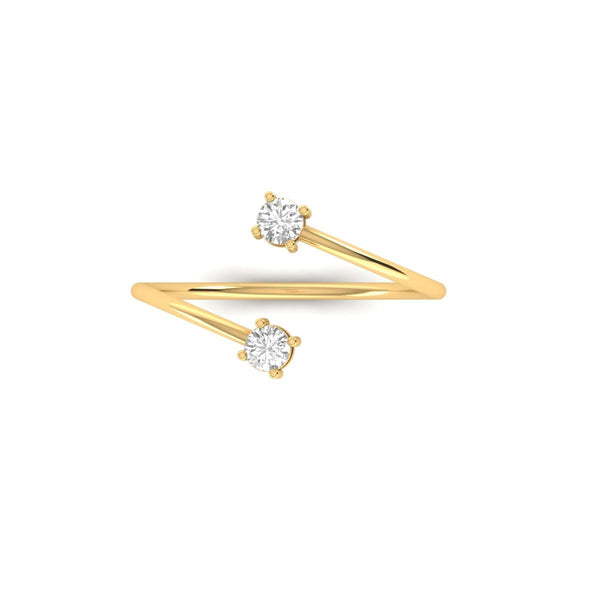 0.75CT Bypass Diamond Ring/ Promise Ring/ Engagement Ring/ 14k Yellow Gold Plated/ Anniversay Gift/ Silver Ring/ Hadmade Ring/ Gift For Mom