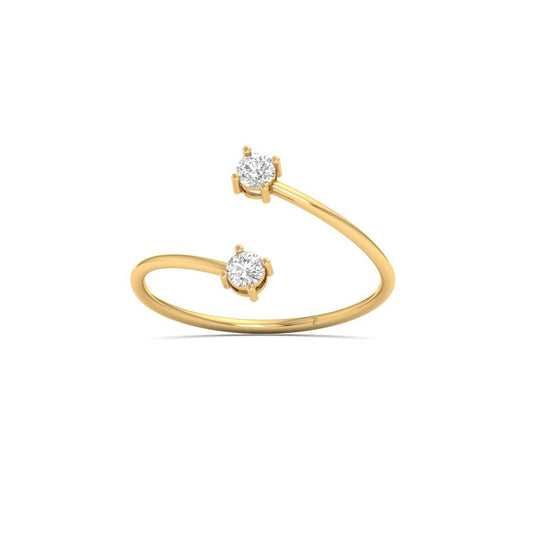 0.75CT Bypass Diamond Ring/ Promise Ring/ Engagement Ring/ 14k Yellow Gold Plated/ Anniversay Gift/ Silver Ring/ Hadmade Ring/ Gift For Mom