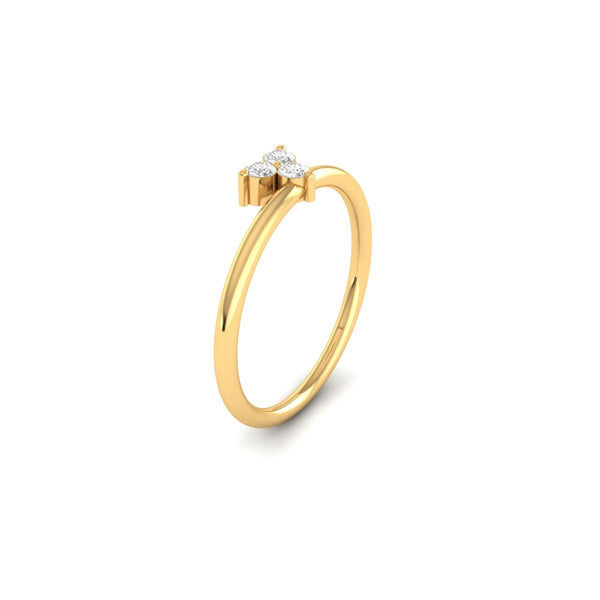 Dainty Three-Stone Diamond Ring • Minimalist Moissanite Silver Ring for Women • Perfect Gift For Her