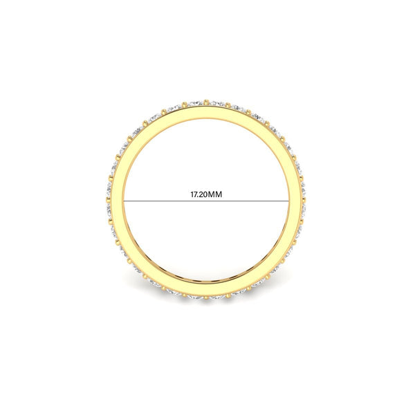 Real Moissanite Full Eternity Wedding Ring • 0.84CT Diamond Band • 14K Yellow Gold Plated Handmade Ring • Perfect Gift