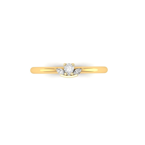 Pear Cut Diamond Ring • Three-Stone Marquise Anniversary Ring • 0.19CT Handmade Diamond Ring • Perfect Gift for Mother’s Day