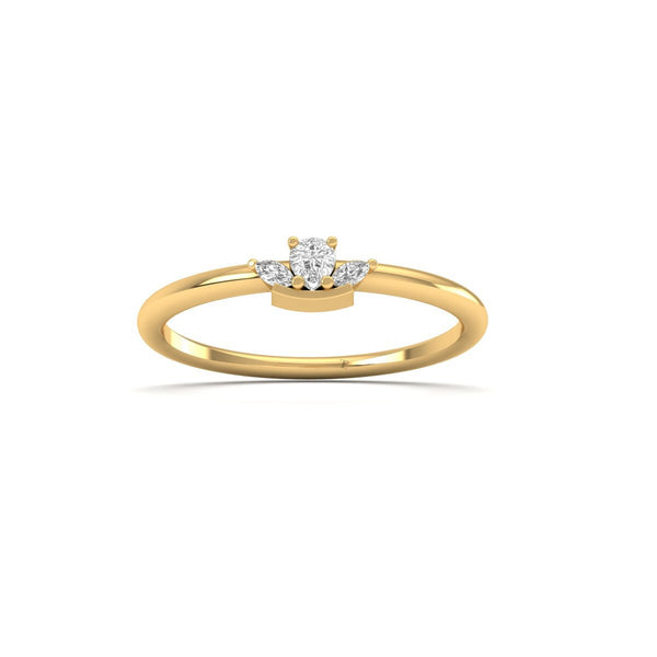Pear Cut Diamond Ring • Three-Stone Marquise Anniversary Ring • 0.19CT Handmade Diamond Ring • Perfect Gift for Mother’s Day