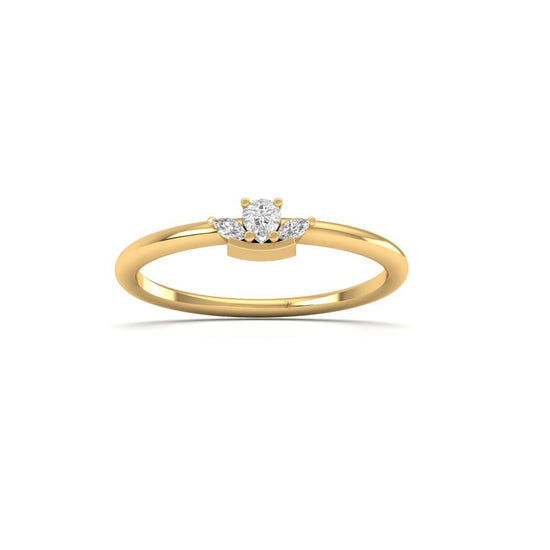 Pear Cut Diamond Ring • Three-Stone Marquise Anniversary Ring • 0.19CT Handmade Diamond Ring • Perfect Gift for Mother’s Day