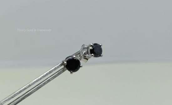 6.0mm Black Stud Earring Black Gemstone Earring Black Moissanite Stud Earrings for Men & Women Perfect gift in 925 Sterling Silver
