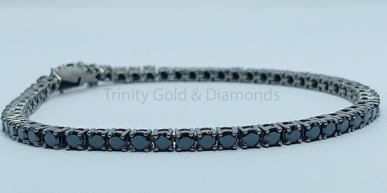 Black Diamond Tennis Bracelet for Women in 925 Sterling Silver size-7-10 Inches, Perfect Gift for Her