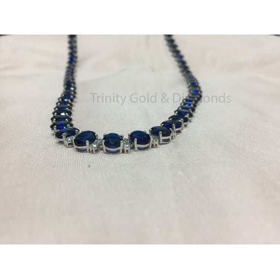 Tennis Necklace • Gemstone Diamond Necklace • Bridal Jewelry • Wedding Necklace • Bridal Necklace • Gift for Her •  Layering Necklace