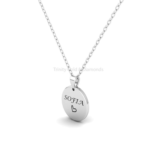 Engraved Name Necklace | Personalized Engraved Jewelry | Gift Ideas | Personalized Gift | Print Your Name| Charm Pendant | Lucky Charm