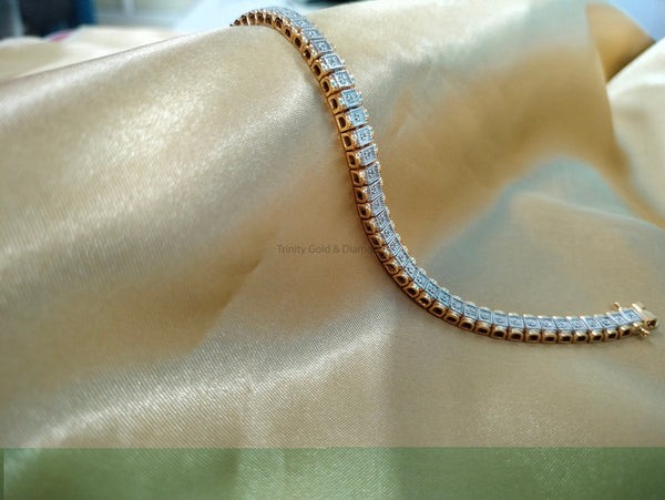 Lab Grown Diamond Tennis Bracelet For Women • Classic Tennis Bracelet • Anniversary Gift • Two tone Tennis Bracelet • 6.0mm in Width •
