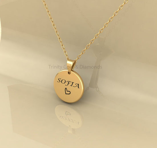 Engraved Name Necklace | Personalized Engraved Jewelry | Gift Ideas | Personalized Gift | Print Your Name| Charm Pendant | Lucky Charm