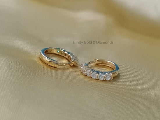 Hoop Earrings • Moissanite Diamond Hoop Huggies Earrings for Women • Classic Single Row Hoop Earrings For Her•  Perfect Gifts