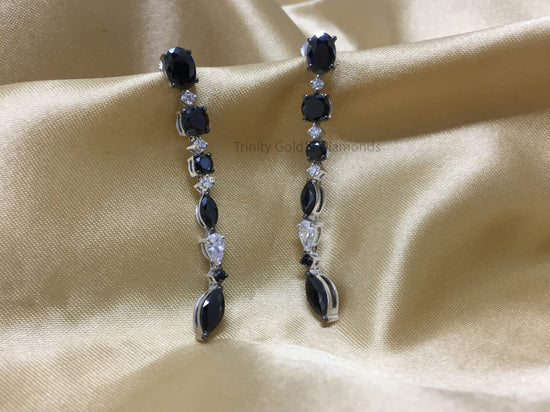 Chandelier earrings • 2.30 Ct Black Diamond Women&
