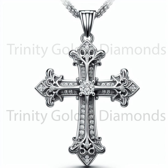 Big Cross Pendant for Men • Antique Cross Pendant-Necklace for Men&