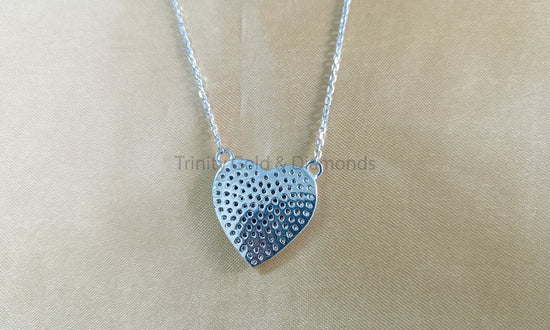 Diamond Heart Necklace  • Pave Lab Grown Diamond Heart Pendant • Gift For Women Necklace • Classic Heart Jewelry • Perfect Gift for Women
