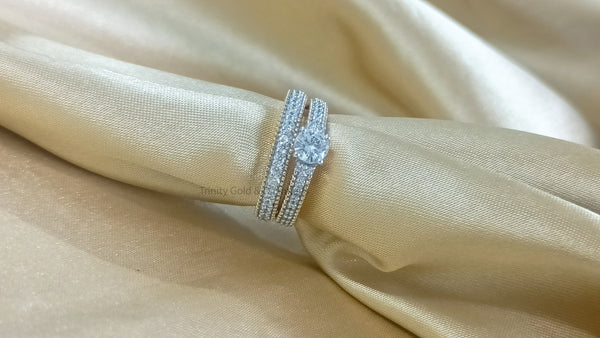 Bridal Set • Engagement Ring and Wedding Band for Women • Wedding Set • Anniversary Gift for • Moissanite Bridal Set • Vintage Birdal Set