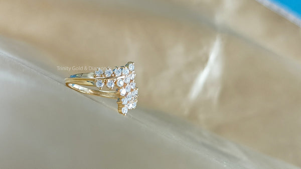 Estate moissanite ring for her • Cluster Ring • Anniversary gift for women • Silver jewelry • Gift for women • Moissanite Statement ring