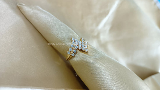 Estate moissanite ring for her • Cluster Ring • Anniversary gift for women • Silver jewelry • Gift for women • Moissanite Statement ring