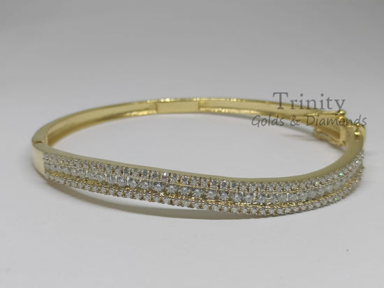 Bangle for Women • Moissanite Diamond Bangle Bracelet for Women • Anniversary or Wedding Gift •  Bangle Gift for Her