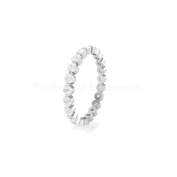 Lab Grown Diamond Eternity Ring for Women • Full Round Eternity Ring • Gold Eternity Ring • Shared Prong Eternity Ring • Gift • Size-5-12US
