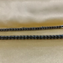 Tennis Bracelet For Women • Black Diamond Silver Tennis Bracelet • Diamond Tennis Bracelet • Anniversary Gift • Size-7