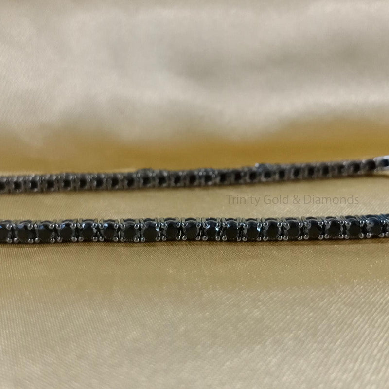 Tennis Bracelet For Women • Black Diamond Silver Tennis Bracelet • Diamond Tennis Bracelet • Anniversary Gift • Size-7