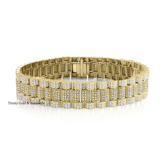 MENS MOISSANITE DIAMOND Bracelet For Him •  Men&